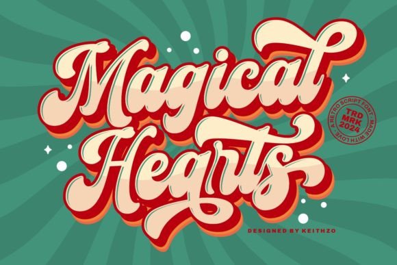 Magical Hearts: A Retro Script Font for Makers