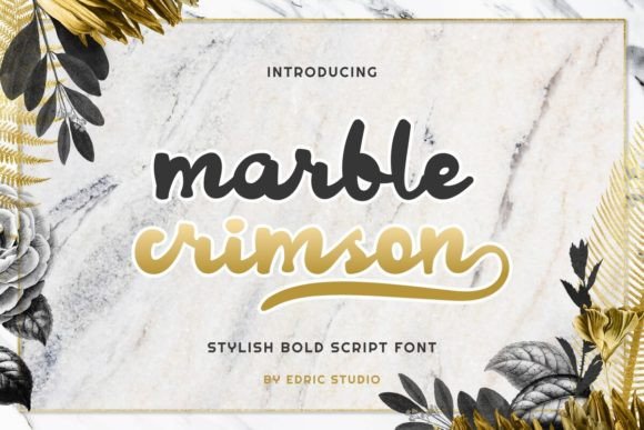 Marble Crimson: A Bold Script Font for Editorial Design
